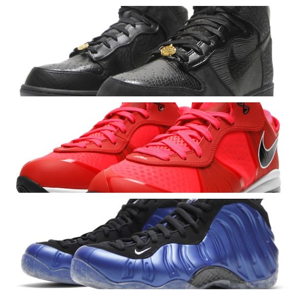 Nike Dunk High "Mighty Crown", Nike LeBron 8 V2 Low "Solar Red" & Nike Air Foamposite One "Royal" Nike Dunk High "Mighty Crown", Nike LeBron 8 V2 Low "Solar Red" & Nike Air Foamposite One "Royal"