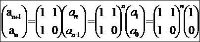 フィボナッチ数列の行列　漸化式のような一般式のような
