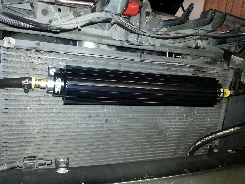 Installed power steering cooler