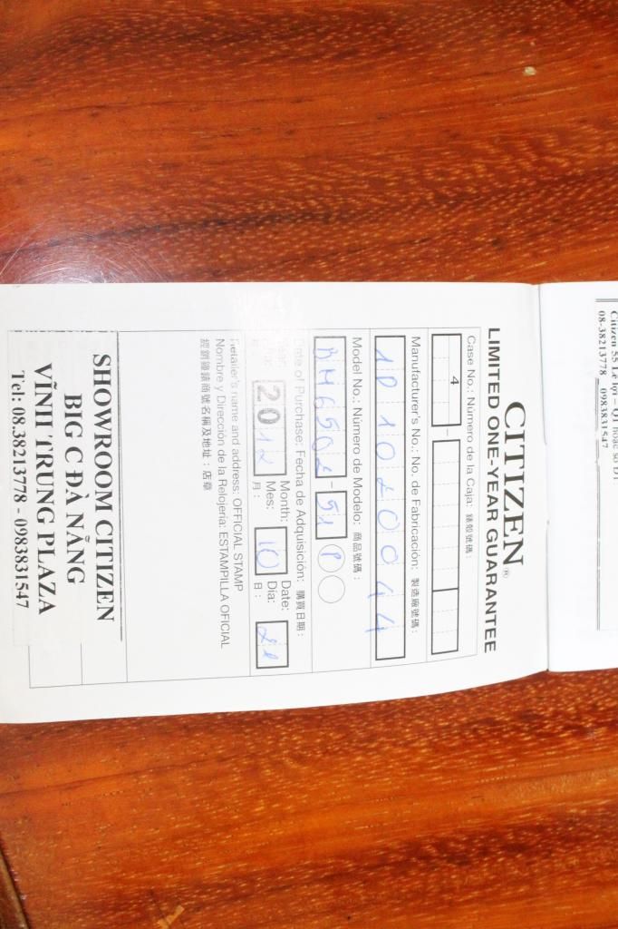 :::::::: Citizen Eco Drive - Nam ..... chính hãng Full GOLD ( giấy tờ đầy đủ )::::: - 4