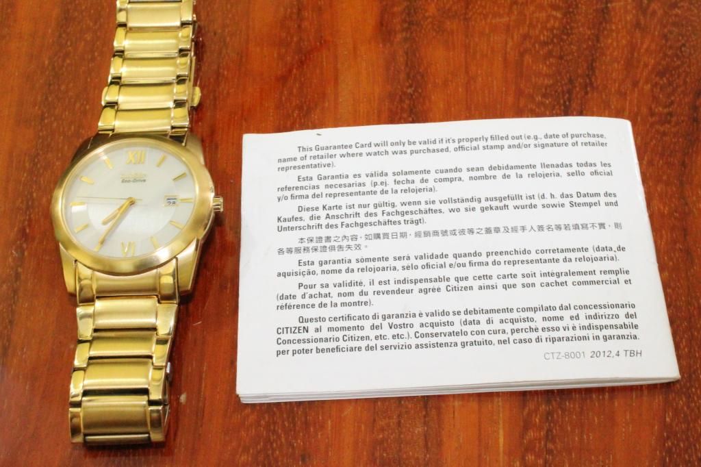 :::::::: Citizen Eco Drive - Nam ..... chính hãng Full GOLD ( giấy tờ đầy đủ )::::: - 7