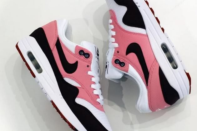 Nike Wmns Air Max 1 - Pink Cooler/Red Mahagony - White - Gym Red - 1