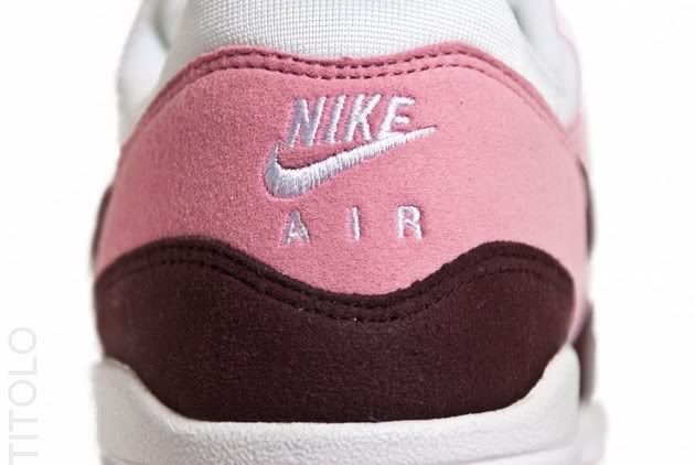 Nike Wmns Air Max 1 - Pink Cooler/Red Mahagony - White - Gym Red - 4