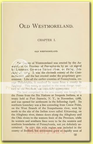 WESTMORELAND COUNTY PENNSYLVANIA PA History Genealogy  