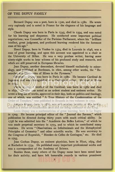 1910 DUPUY FAMILY NAME Tree History Genealogy Biography  