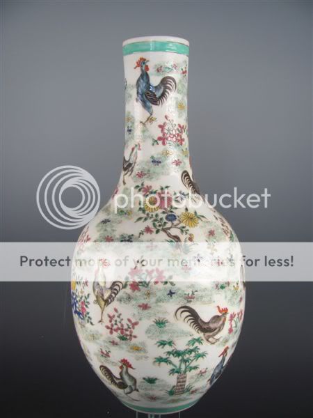 Chinese Five Color Porcelain Chicken Vase  