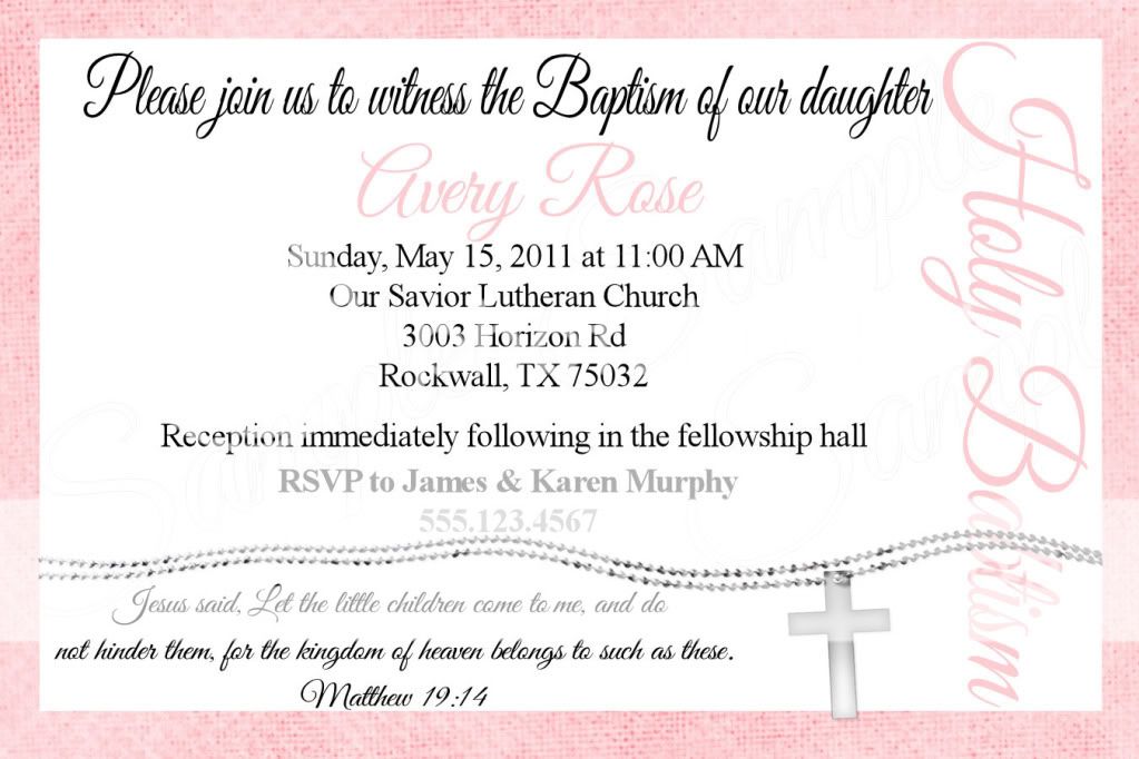 Girl Boy Custom Baptism Invitation DIY Printable  