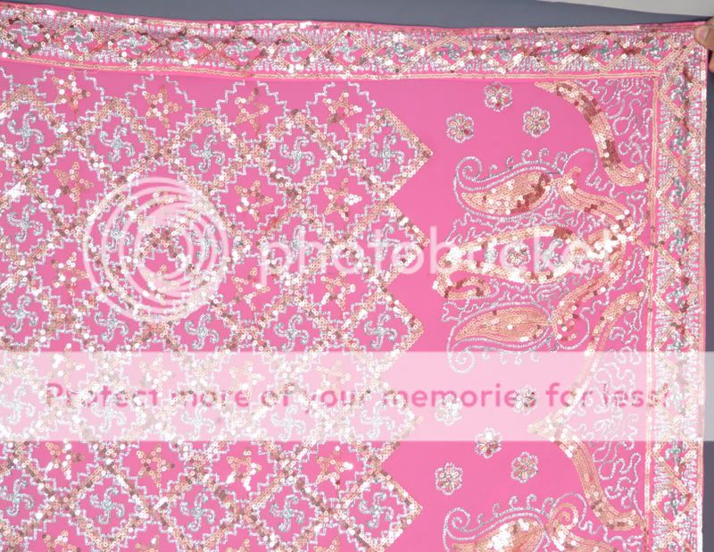 Pink Partywear Heavy Sequin work Sari Saree Bellydance  