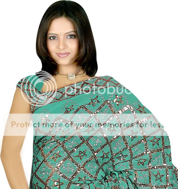 vert de mer Indien Sari Saree VentreDanse Bollywood NEW  